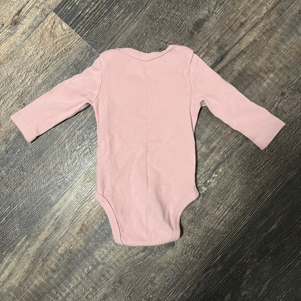 Mon Cheri Baby Penguin Bodysuit Mommy and Me Long Sleeve Pink 3-6M - Picture 2 of 4